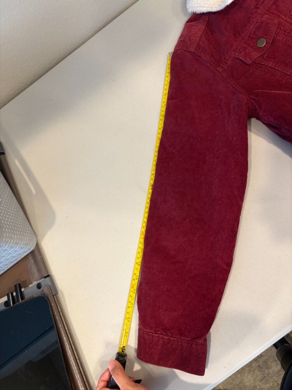 Carhartt Rare Burgundy Corduroy Sherpa Lined Jacket Small 4/6 Trucker Utility - Picture 15 of 15